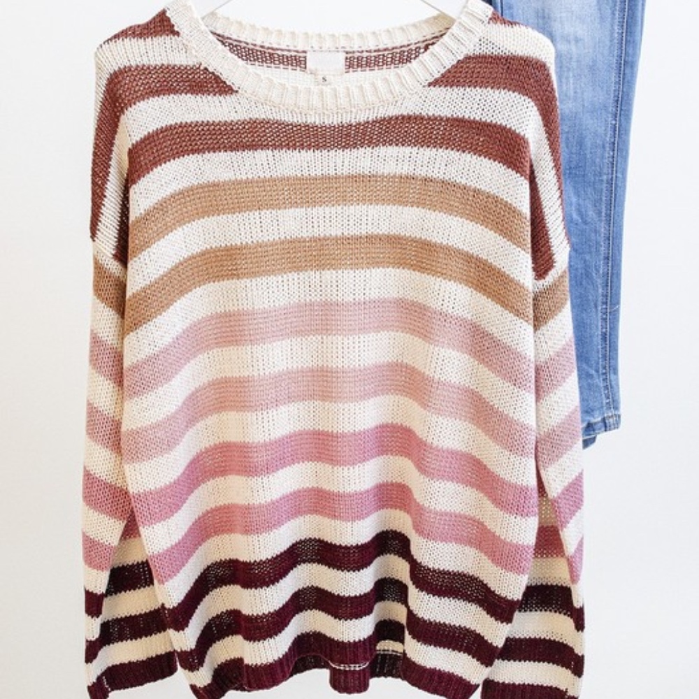 Last 1! NWT Lightweight Striped Sweater - Picture 7 of 8